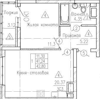 Исходный чертёж этажного плана: архитектурный план до отрисовки